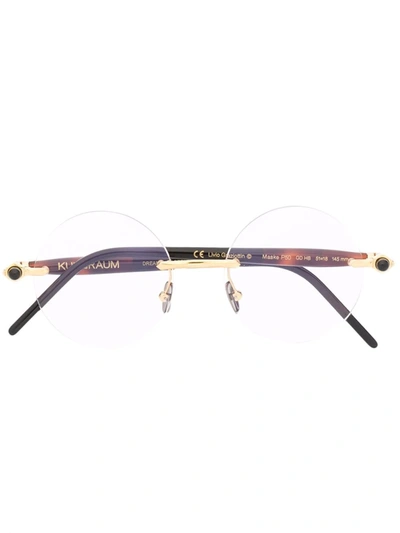 Kuboraum Tortoiseshell-arm Round-frame Glasses In 褐色