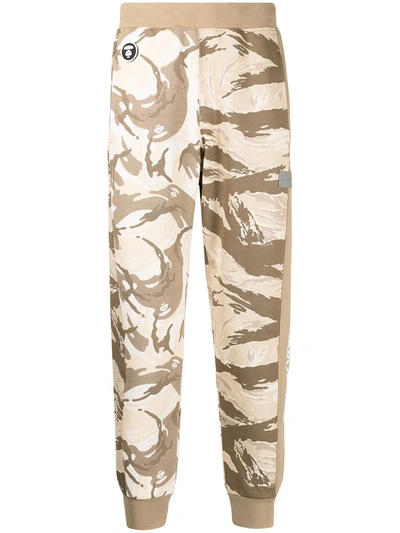 Aape By A Bathing Ape Camouflage-print Cotton-blend Track Trousers In 绿色