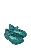 Mini Melissa Kids' Campana Mary Jane In Green/ Glitter