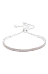 Monica Vinader Stellar Pave Diamond Mini Bar Bracelet In Silver