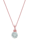 Monica Vinader Fiji Mini Diamond Button Pendant Charm In Rose Gold/ Diamond