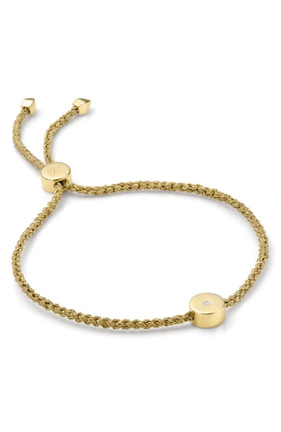 Monica Vinader Linear Solo Diamond Friendship Bracelet In Gold/ Metallica