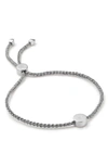 Monica Vinader Linear Solo Diamond Friendship Bracelet In Silver/ Metallica