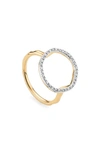 Monica Vinader Riva Circle Diamond Ring In Yellow Gold/ Diamond