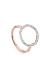 Monica Vinader Riva Circle Diamond Ring In Rose Gold/ Diamond