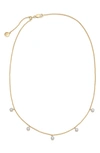 Monica Vinader Diamond And 18k Yellow Gold Vermeil Fiji Tiny Button Necklace In Yellow Gold