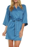 Flora Nikrooz Victoria Satin Short Robe In Blue