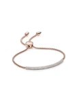 Monica Vinader Stellar Pave Diamond Mini Bar Bracelet In Rose Gold