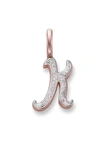 Monica Vinader Diamond Initial Pendant Charm In Rose Gold/ Diamond- K