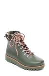 Bernardo Wiley Lace-up Rubber Rain Booties In Military