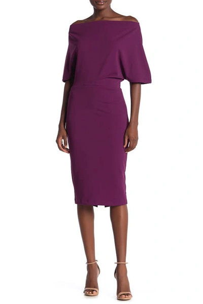 Alexia Admor Olivia Draped One Shoulder Sheath Dress In Plumtastic