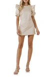 English Factory Puff Sleeve Romper In Ivory