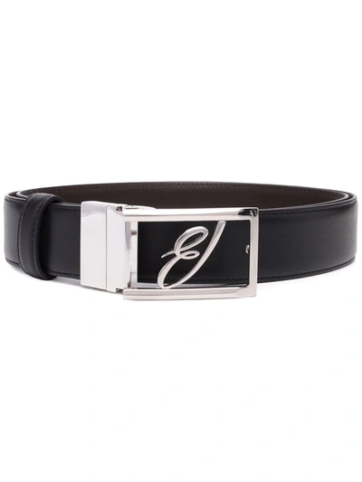 BRIONI LOGO-PLAQUE LEATHER BELT