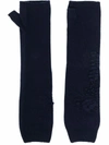 Barrie Fingerless Cashmere Mittens In Blau