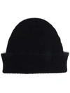 Barrie Ribbed Cashmere Beanie In Schwarz