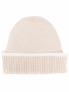Barrie Cashmere Ribbed Beanie In Nude