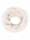 Barrie Ribbed-knit Cashmere Snood In Weiss