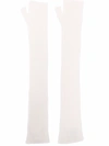 Barrie Long Fingerless Cashmere Gloves In Nude