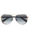 Balmain Gradient Aviator-frame Sunglasses In Black
