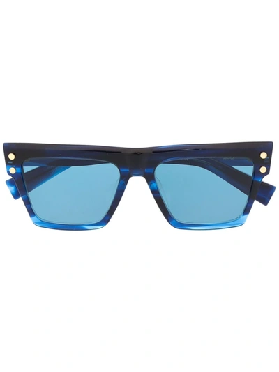 Balmain Eyewear Square-frame Sunglasses In Blau