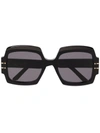 Dior Signature S1u 55mm Oversized Square Acetate Sunglasses In Schwarz