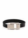 SAINT LAURENT SAINT LAURENT WOMEN'S BLACK LEATHER BRACELET,5581040IH0E1000 S