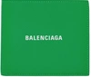 BALENCIAGA GREEN LOGO SQUARE FOLDED CASH WALLET