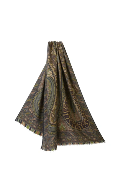 Etro Scarf In Modal And Cashmere In Green