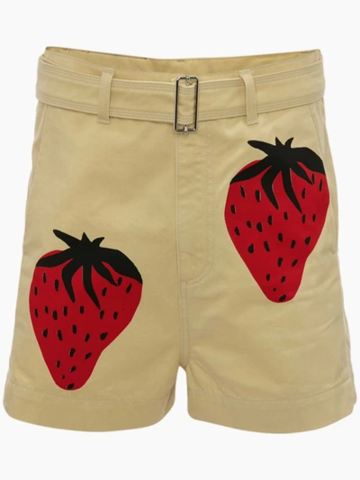 Jw Anderson J.w. Anderson 'strawberry' Bermuda Shorts In Natural Red