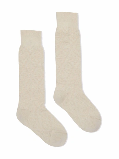 Gucci Kids' G Rhombus Cotton Socks In White