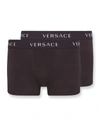 Versace Jersey Stretch Cotton Boxer Briefs, Set Of 2 In Black