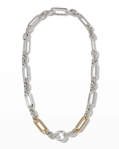 David Yurman 9.8mm Lexington Chain Necklace In Silver And Gold, 18"l In Two Tone