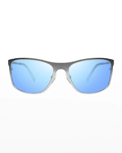 Revo Men's Meridian Polarized Sunglasses In Satin Chrome