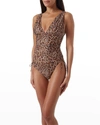 Melissa Odabash Chile Drawstring-side One-piece Swimsuit In Cheetah