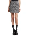 Off-white Abstract-printed Wrap Mini Skirt In White Black
