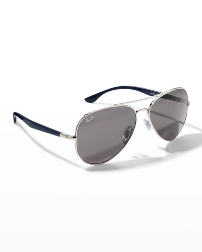Oliver Peoples Men's Finley Esq. Round Sunglasses In Clear/blue Gradient