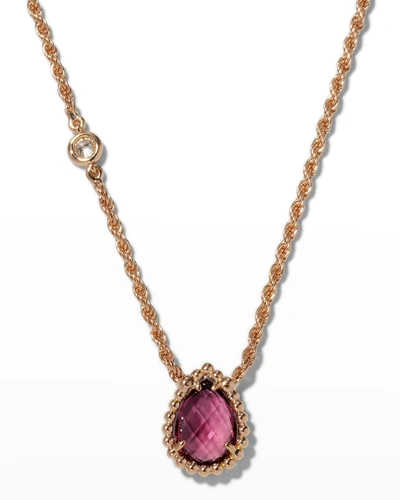 Boucheron Pink Gold Serpent Boheme Extra-small Rhodolite Garnet Pendant Necklace