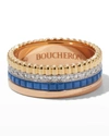 Boucheron Quatre Blue Edition Small 18-karat Yellow, White And Rose Gold, Ceramic And Diamond Ring