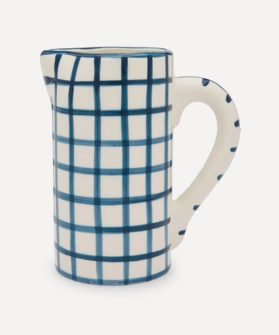 Vaisselle Drink Me Gingham Jug In Blue