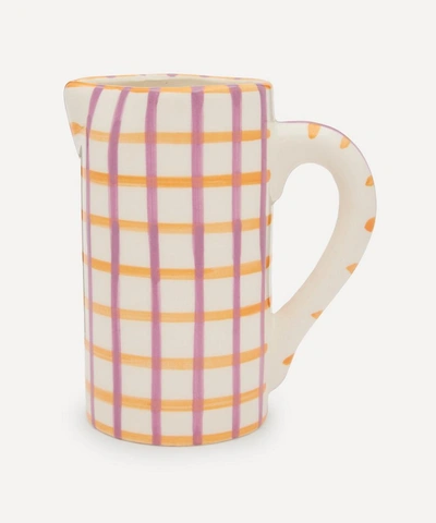 Vaisselle Drink Me Gingham Jug In Naranja/lilac