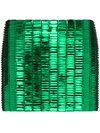 Attico Crystal-embellished Fitted Skirt In Green