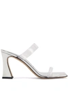 Giuseppe Zanotti Flaminia 85mm Double-strap Mules In Silver