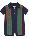 GUCCI COTTON INTARSIA KNIT ROMPER