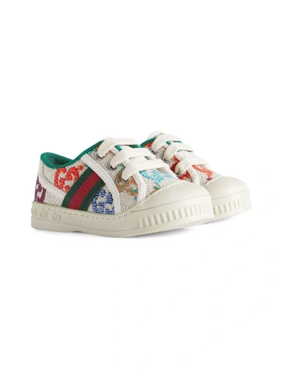Gucci Kids' Logo Low-top Trainers In White