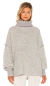 Free People Milo Pullover Sweater In Heather Grey