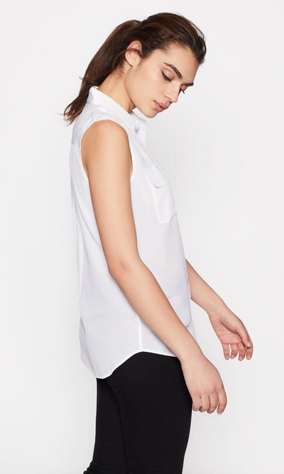 Equipment Sleeveless Slim Signature Silk Shirt In Bright White
