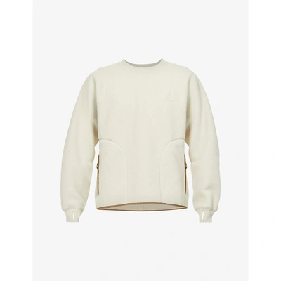 Gramicci Boa Brand-embroidered Fleece Sweatshirt In Natural