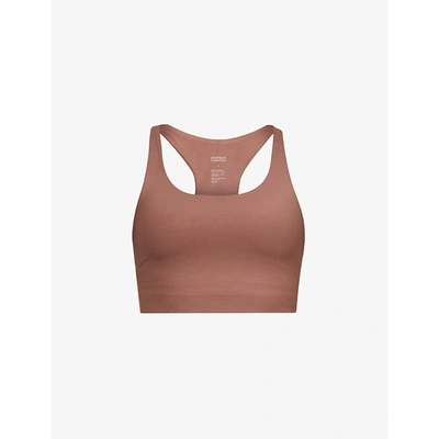 Girlfriend Collective Paloma Stretch-recycled Polyester Sports Bra In Storm