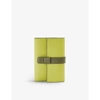 Loewe Logo-debossed Vertical Small Leather Wallet In Lime Yellow/ Green