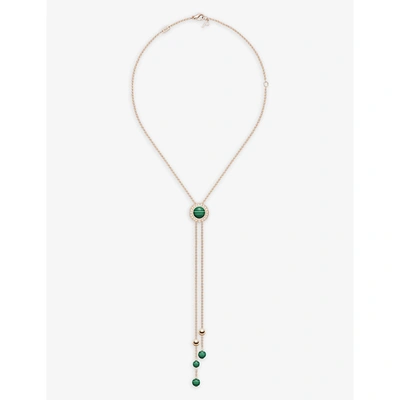 Piaget Possession 18ct Rose-gold, 0.35ct Diamond And 10.07ct Malachite Pendant Necklace In Rose Gold